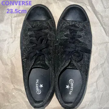 Converse 블랙 글리터 스니커즈 라메 23.5cm