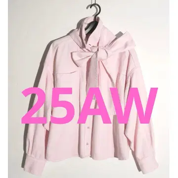 25AW Whim Gazette 데님 보타이 셔츠 핑크