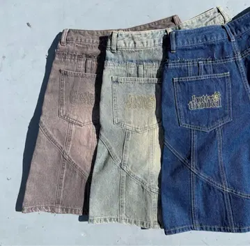 HTH Switched 데님 하프 팬츠