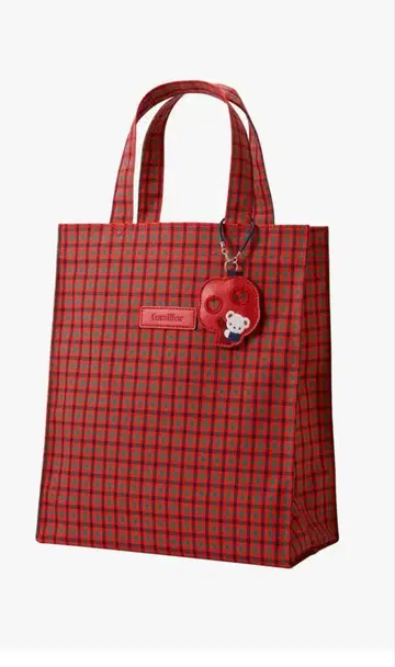 파미리아 토트백 빨간 체크 대