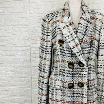 자라 트위드 자켓 더블 버튼 테일러드 [ 77-29 ]