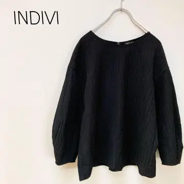 [ 새상품급 ] INDIVI 셔츠 블라우스 깔끔한 이너 리브 벌룬 소매