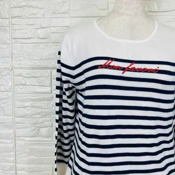 마드모아젤 논논 니트 스웨터 M 보더 코튼 [ 1925 49 ]