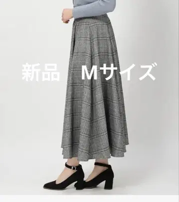 새상품 MISCH MASCH 미슈마슈 빅 체크 플레어 스커트 M