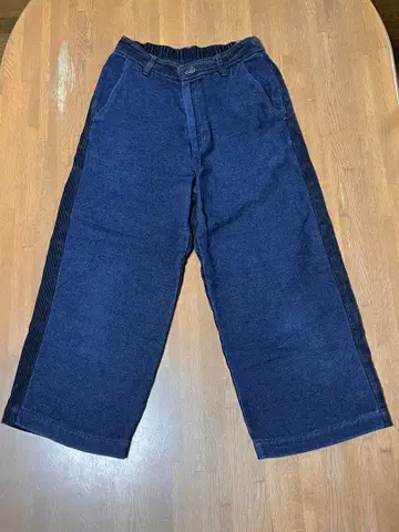 Lucent 네이비 코듀로이 와이드 팬츠