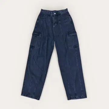 블랙 카고 데님 팬츠 가공