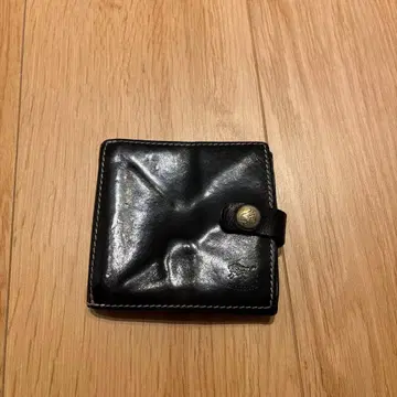 가죽 접이식 지갑 블랙