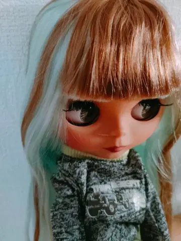 네오 브라이스 인형 본체 브라운 스카이블루 머리