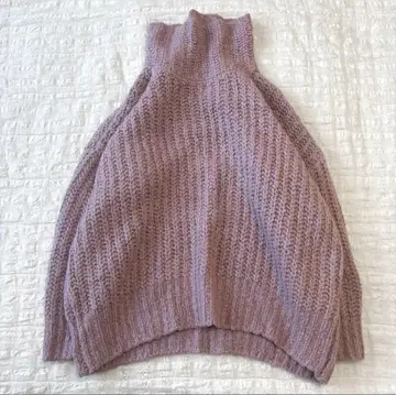 데미룩스 빔즈 이탈리안 얀 하찌 편직 빅 하이넥 니트