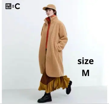유니클로C 보아 플리스 스탠드 카라 코트 M