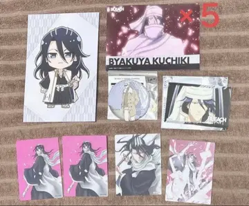 BLEACH 쿠치키 뱌쿠야 브로마이드 엽서 캔뱃지 카드 프린세스 카페