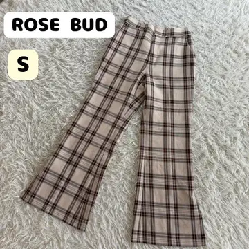 새상품급 S 사이즈 로즈버드 체크 와이드 팬츠 플레어