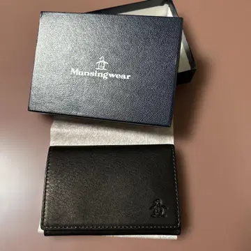 Munsingwear 명함지갑 블랙 가죽