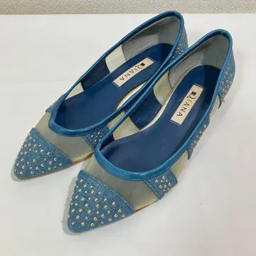 DIANA 다이애나 튤 플랫 스터드 펌프스 21.5cm 데님