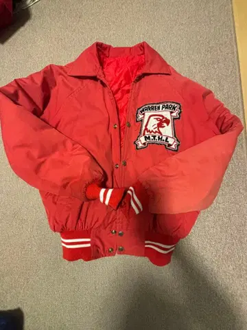 워렌 박 바시티 자켓 빨간색