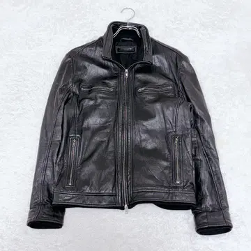 류구 가죽 천연 가죽 자켓 남성용 블랙 충전솜