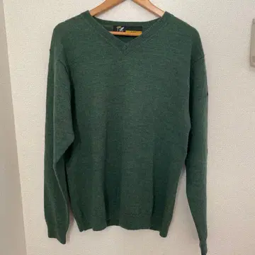 FAT 그린 V넥 스웨터