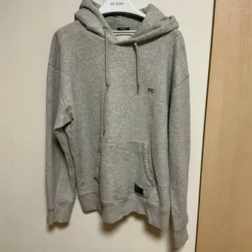 DENHAM 그레이 후드 부착 후드티