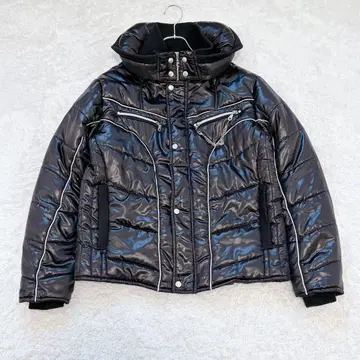 Y2K archive 00s 광택 시크 스타일 숏 기장 체인 그런지 블랙