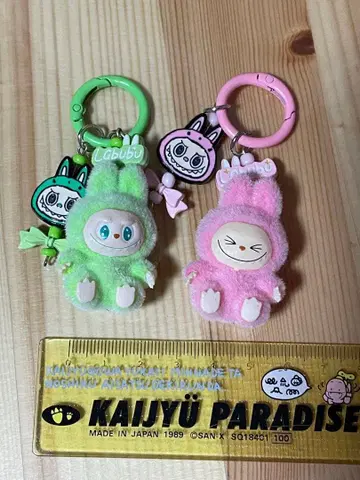 Labubu 라부부 키링 핑크 그린