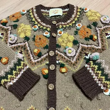 PINKHOUSE 꽃 패턴 니트 가디건