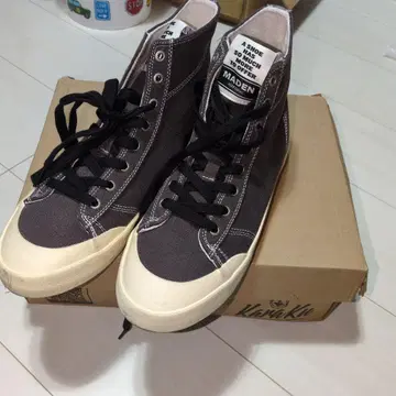 미사용 새상품 KARAKU 네이비 나염 스니커즈 하이컷 25cm