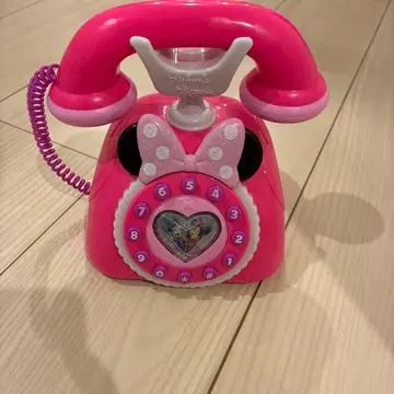 미니 캐릭터 다이얼식 전화기 핑크