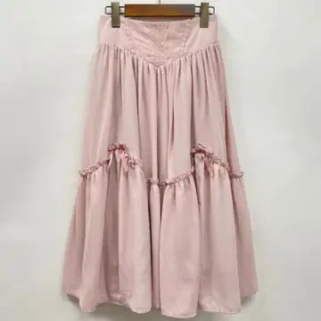 axes femme kawaii 빈티지 쉬폰 스커트 핑크