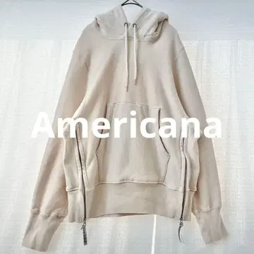 아메리카나 Americana 풀오버 사이드 지퍼 후드티 아이보리