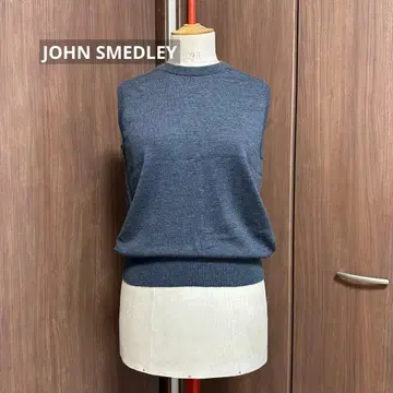 JOHN SMEDLEY 다크 그레이 슬리브리스 니트 베스트 L