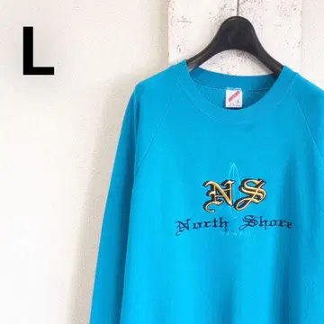 90s USA제 구제 의류 저지 맨투맨 블루 노스 쇼어 하와이