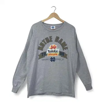 NCAA 노트르담 대학 롱티 칼리지 L 남성용 그레이 구제 의류