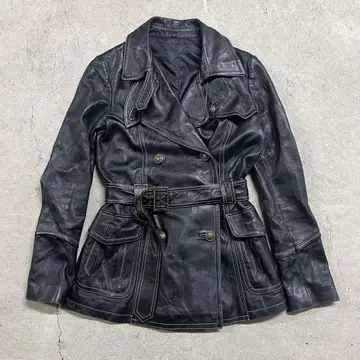 archive grunge lamb leather jacket