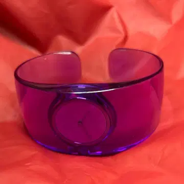 ISSEY MIYAKE O 클리어 시계 보라색 투명 뱅글 손목시계