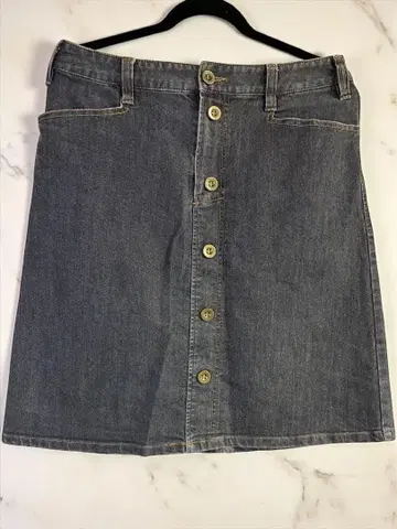 SMILE LAND 버튼 데님 미니 스커트 빅 사이즈