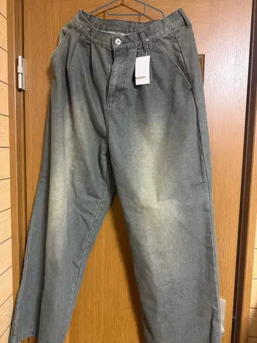 턱 와이드 데님 팬츠 M