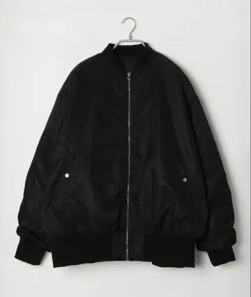 Heather 볼륨 슬리브 개더 MA-1 블랙