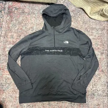 THE NORTH FACE XL 후드티 블랙 스트라이프