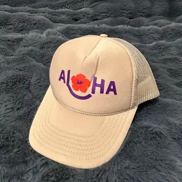 미사용 알로하 컬렉션 하와이안 에어라인 메쉬 캡 베이지