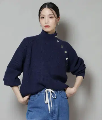 나노 유니버스 단추 디테일 니트 풀오버 나노 유니버스