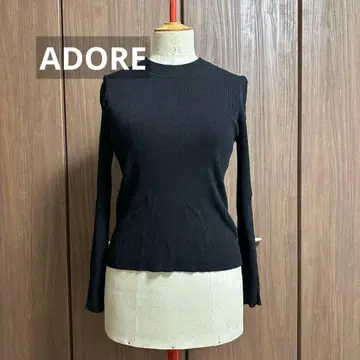 [컨디션 최상] ADORE 어도어 블랙 리브 긴팔 니트 M