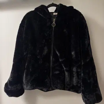 블랙 인조 모피 아우터 자켓 여성용 abcuneface