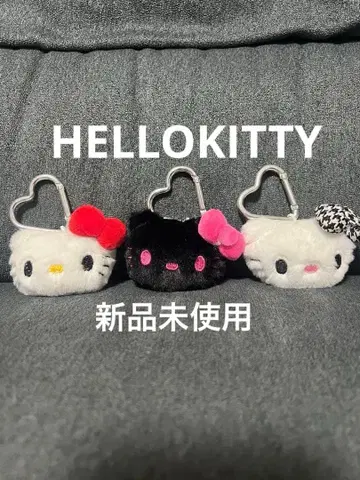헬로키티 봉제 인형 페이스형 마스코트 키링 새상품