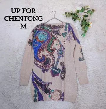 유피포첸톤 여성용 튜닉 (M) 울 혼방 비쥬 올 패턴