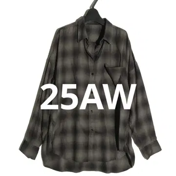 25AW AP STUDIO 오버 다이 온브레 체크 셔츠