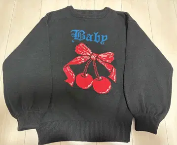 jouetie 자카드 체리 루즈 니트