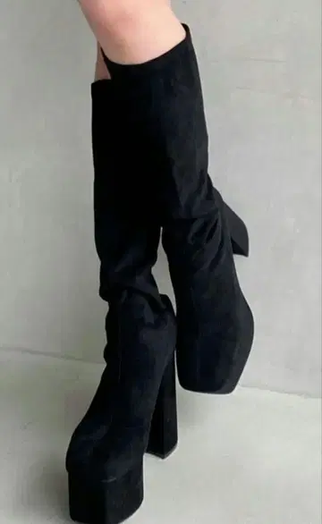 블랙 스웨이드 롱 부츠 L 사이즈