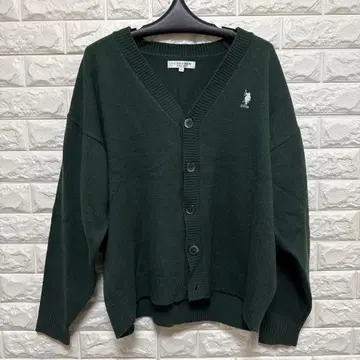 U.S. POLO ASSN. 다크 그린 가디건 M