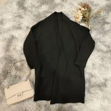 23구 롱 가디건 울 혼방 롱 기장 38(M) 사이즈 블랙