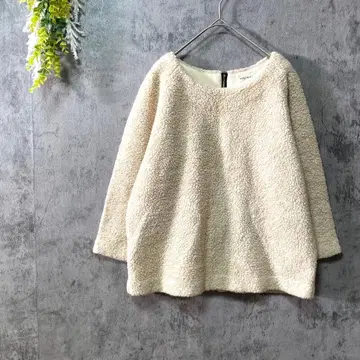 맥피 보아 자켓 보아 블루종 겉옷 울 혼방 프론트 지퍼 가을/겨울